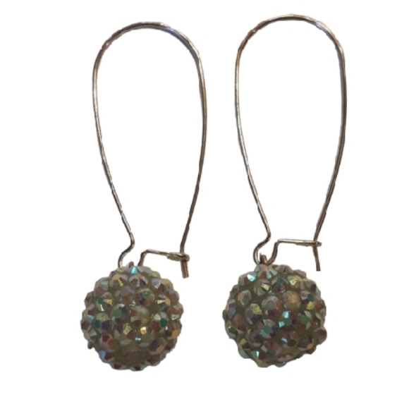 Silver ball earrings - Picture 2 of 3